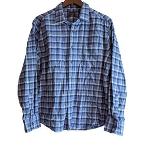 UNTUCKit Caylise Flannel Shirt Mens XL Blue Excellent Plaid Button Down 40345